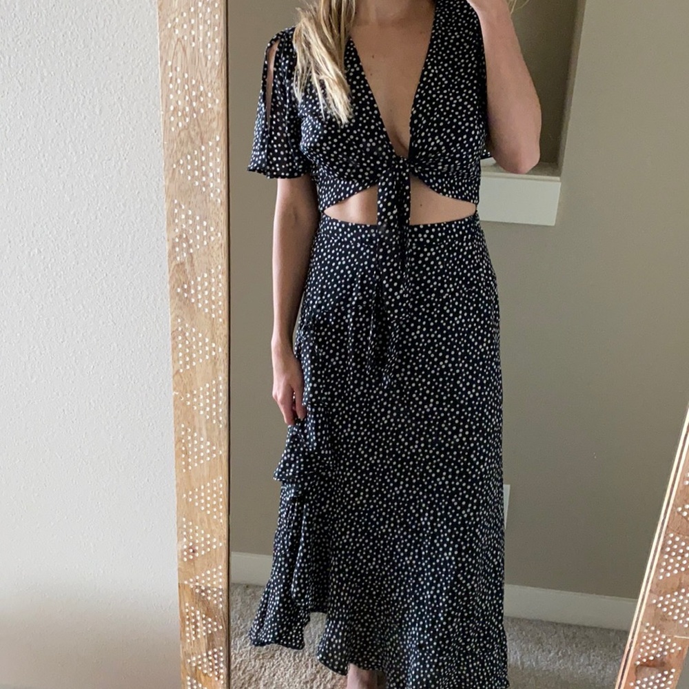 Lulu's Girl Like You two-piece polka dot maxi dress